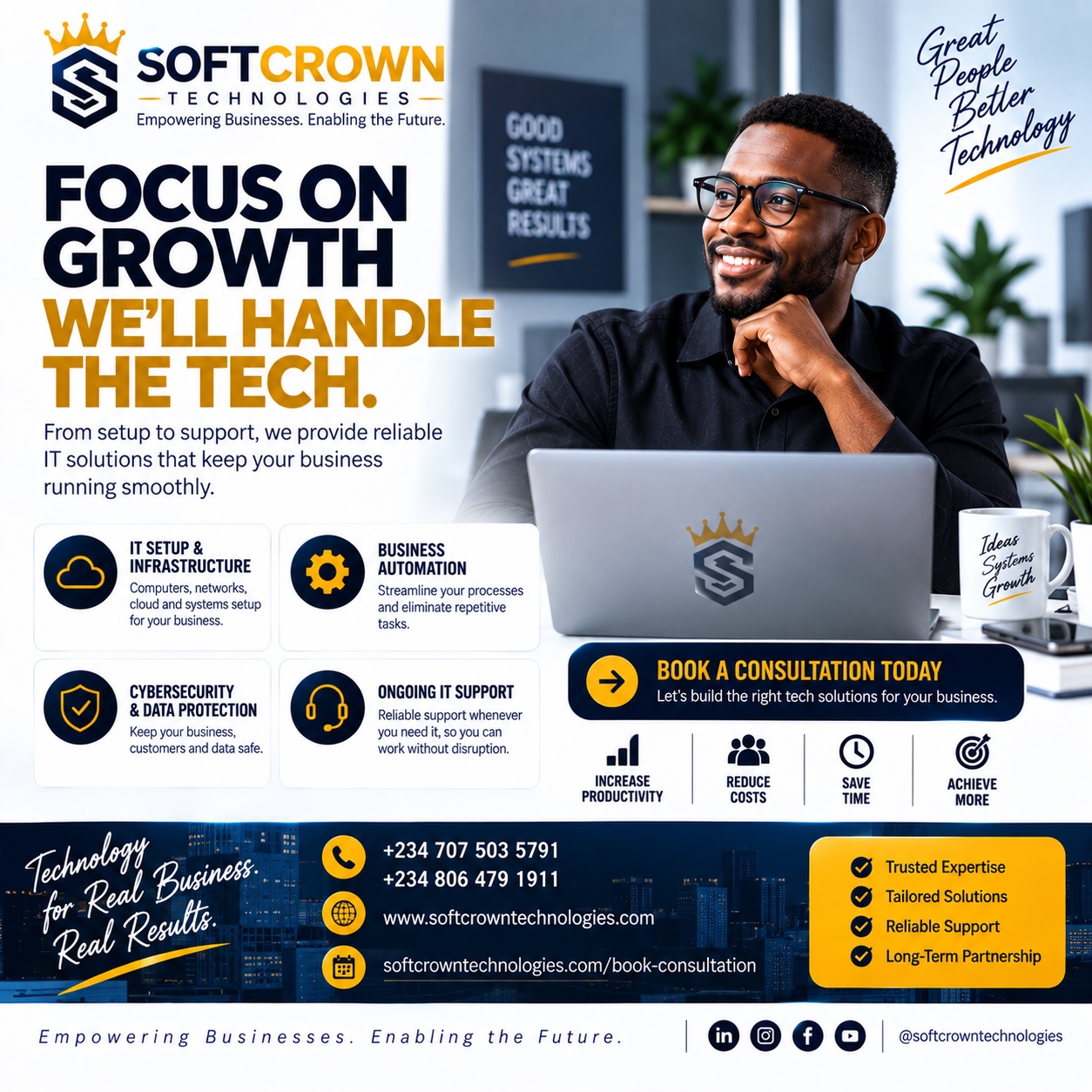Softcrown ongoing IT support and infrastructure services