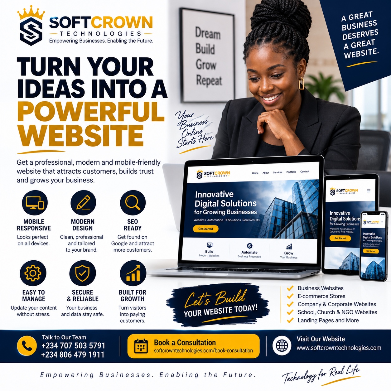 Softcrown website design and development services